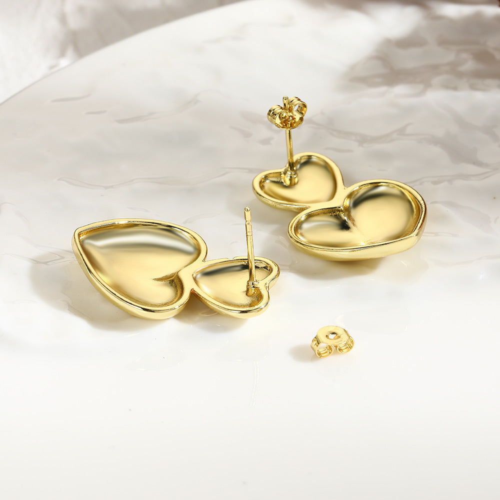 Wholesale Exaggerated Cold Heart-to-Heart Exquisite Love Earrings