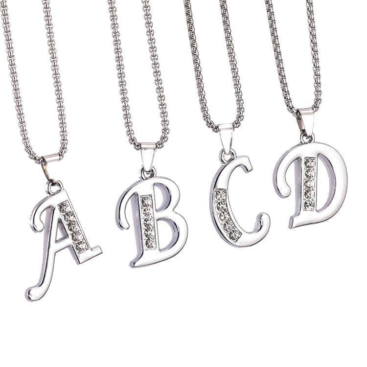 Wholesale  Titanium Steel English letter necklace