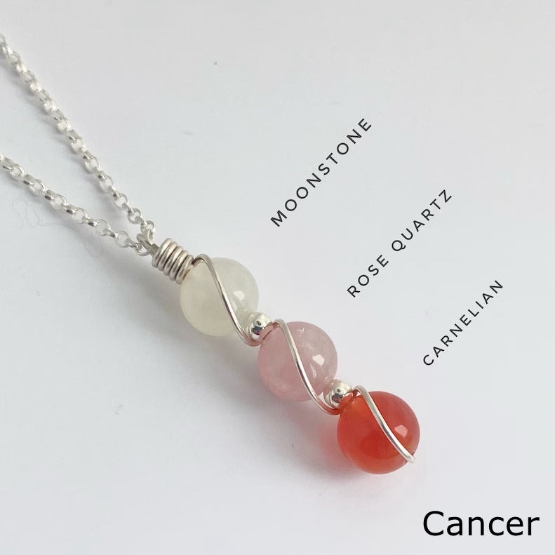 Wholesale Natural Crystal Silver Wire Wrapped Constellation Necklace ACC-NE-RongGuan016