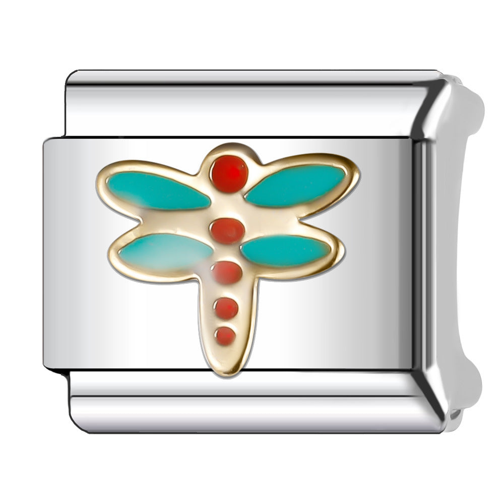 Wholesale Italian Charm Bracelet 9mm DIY Splicing Cute Cartoon Animal Stainless Steel Composable Bracelet