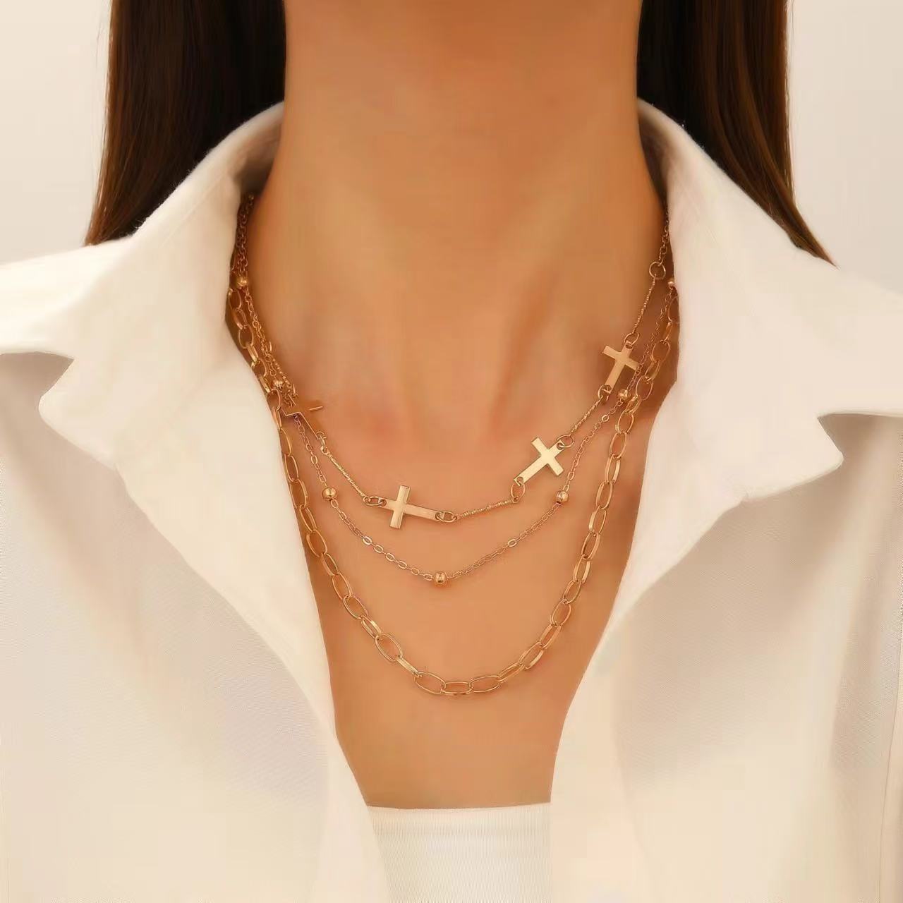 Wholesale  new pearl multi-layer clavicle chain choker necklaces