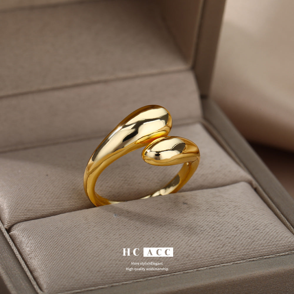 Anello da dito con apertura in vero oro placcato in rame all'ingrosso