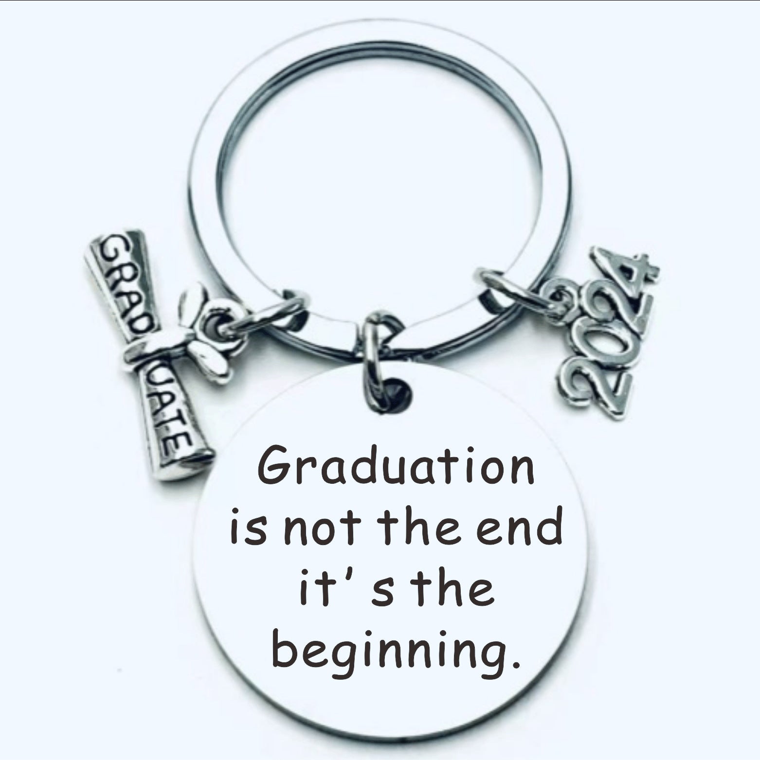 Wholesale Stainless Steel Keychain Round Tag Pendant Engraved Graduation Season Gift ACC-KC-Chenz001
