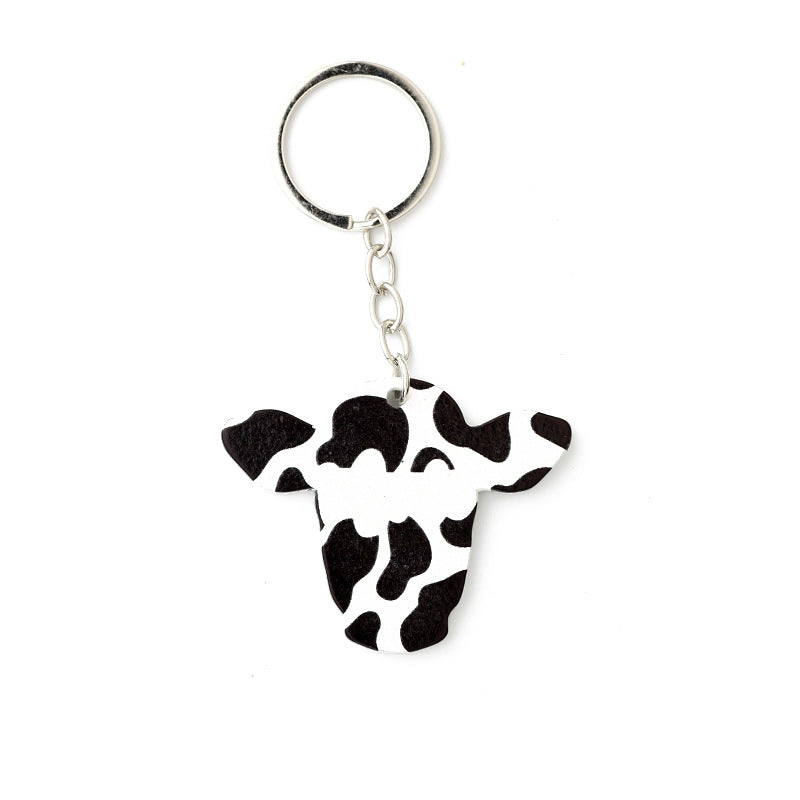 Wholesale Wooden Western Style Cowboy Cow Head Creative Keychain