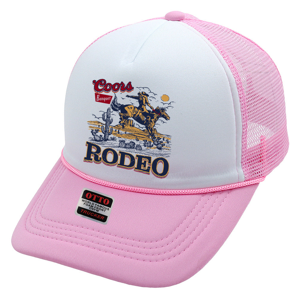 Wholesale Trucker Hat Denim Print Sponge Mesh Cap Baseball Cap ACC-HT-HaiPu015