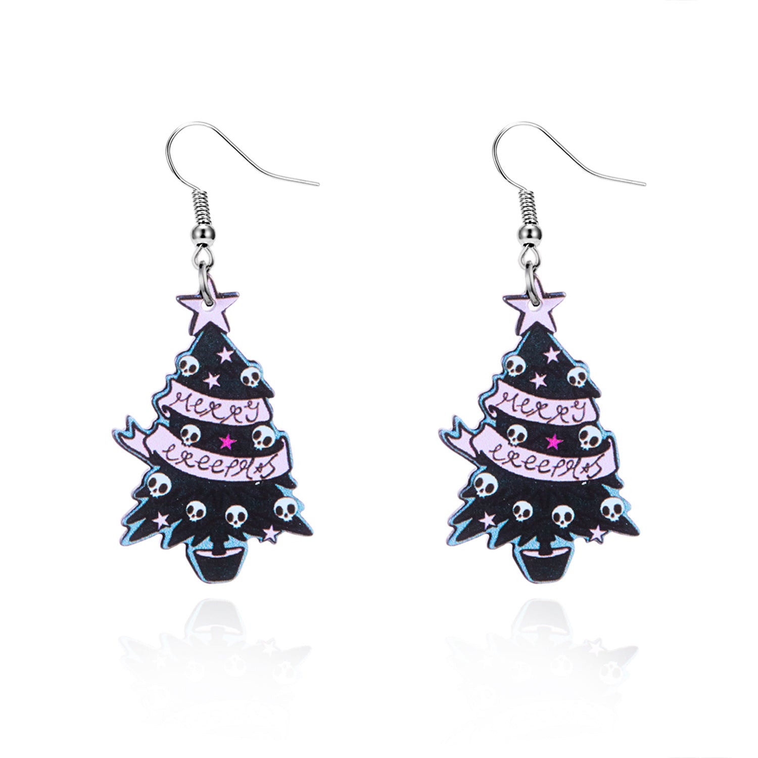 Wholesale Halloween Series Acrylic Flower Ghost Earrings