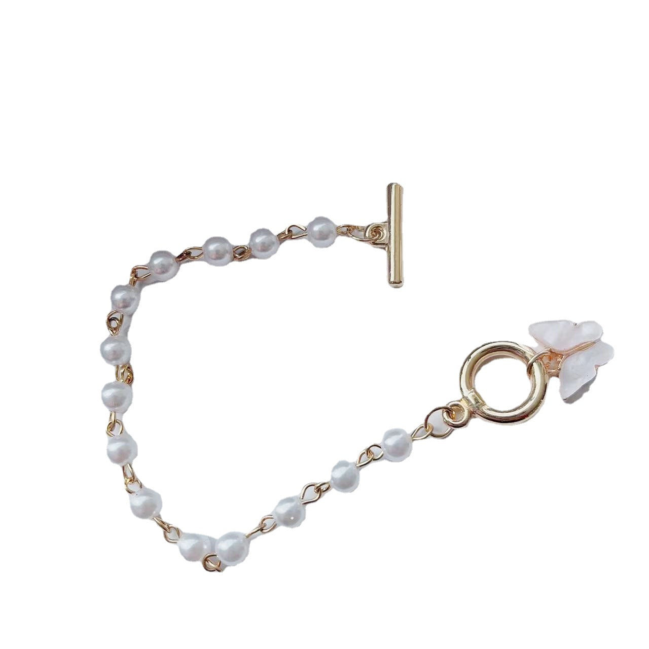 Wholesale Gold Butterfly Pearl Bracelet Women' s Boutique Resale Accessory