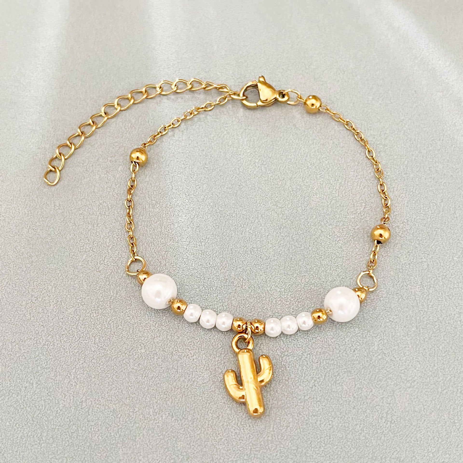 Wholesale Stainless Steel Beaded  Love Bow Star and Moon Versatile Fairy Bracelet