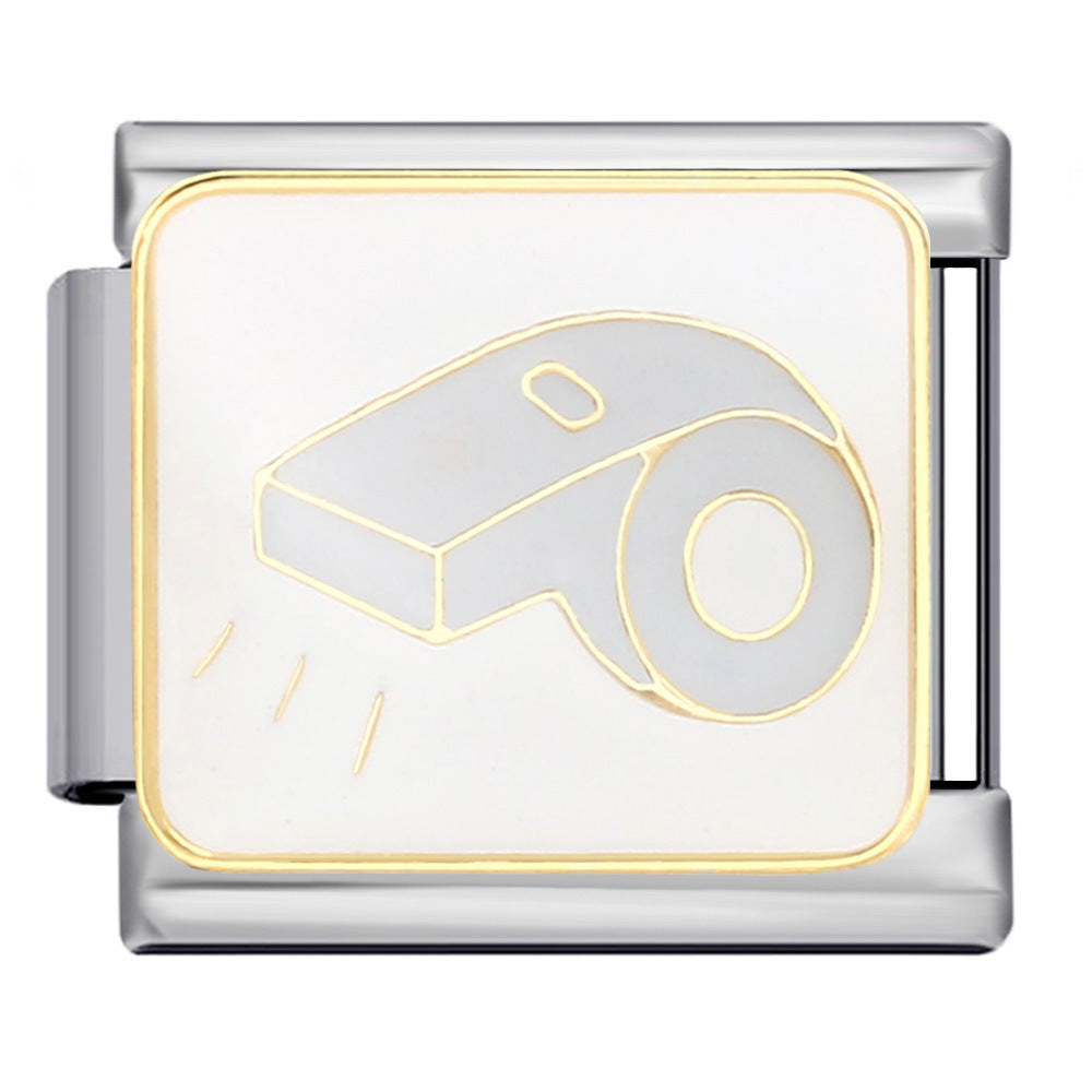 Wholesale Italian Charm Bracelet 9mm DIY Splicing Removable Sports Series Italian Stainless Steel Composable Bracelet