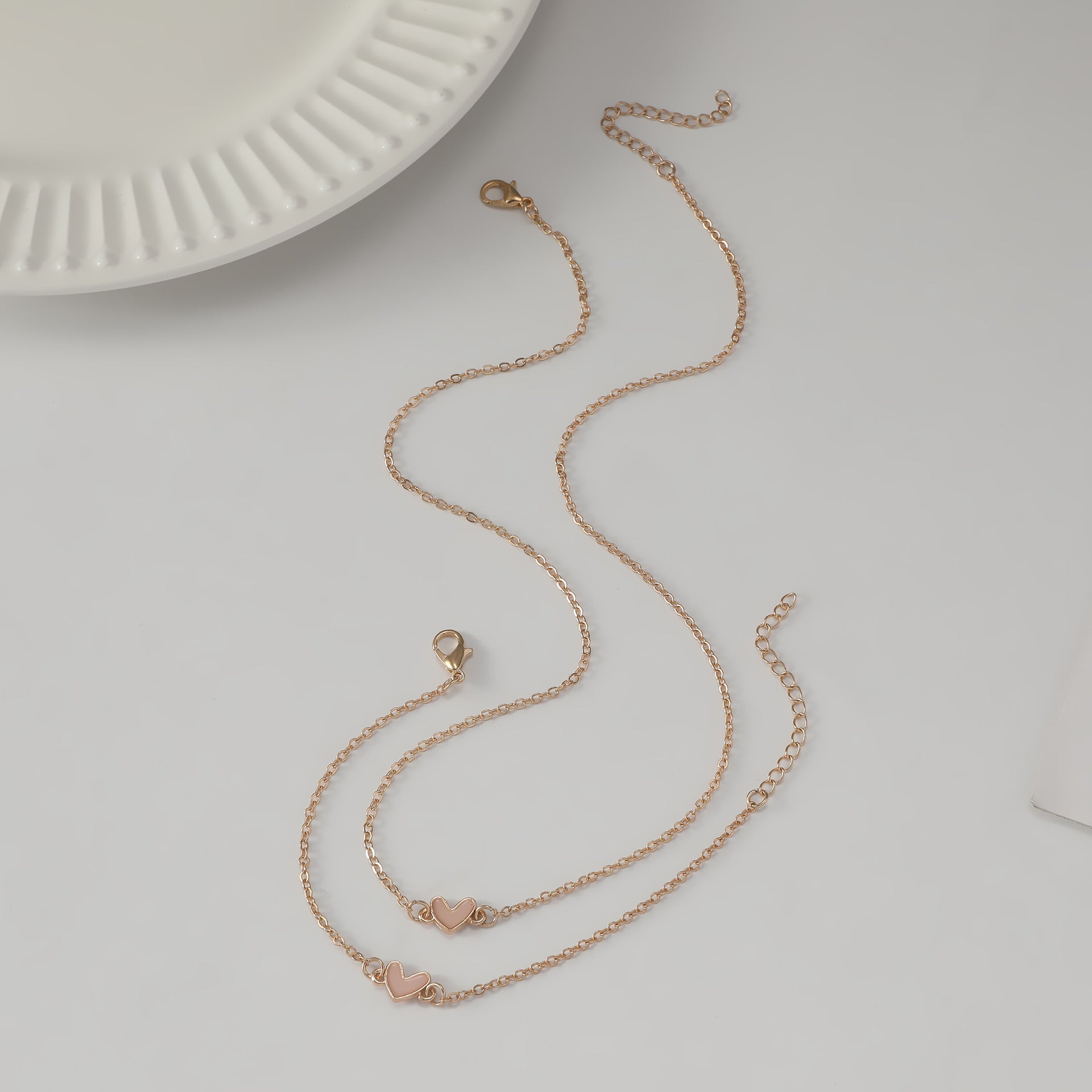 Wholesale Love Necklace  Oil Dropping Small  Heart Necklaces Bracelet  Jewelry