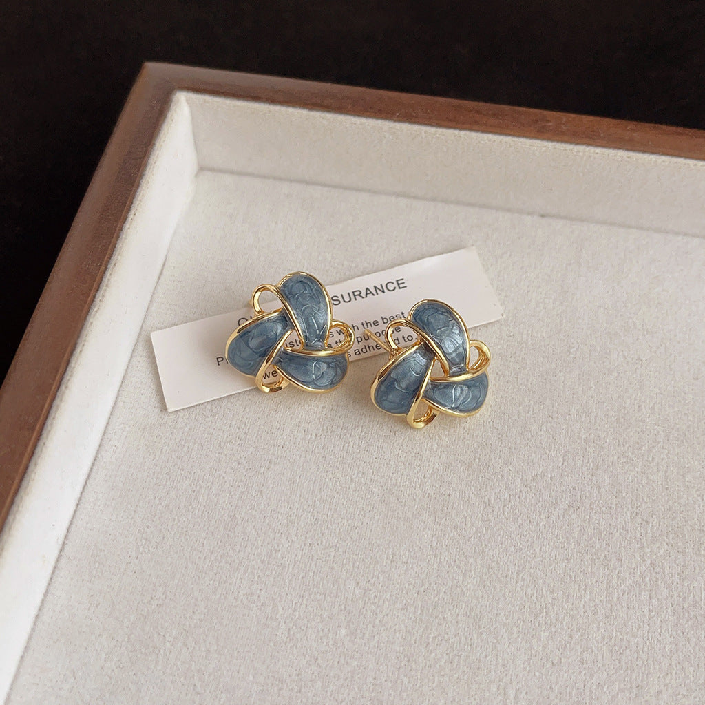 Wholesale Blue oil-drop retro earrings