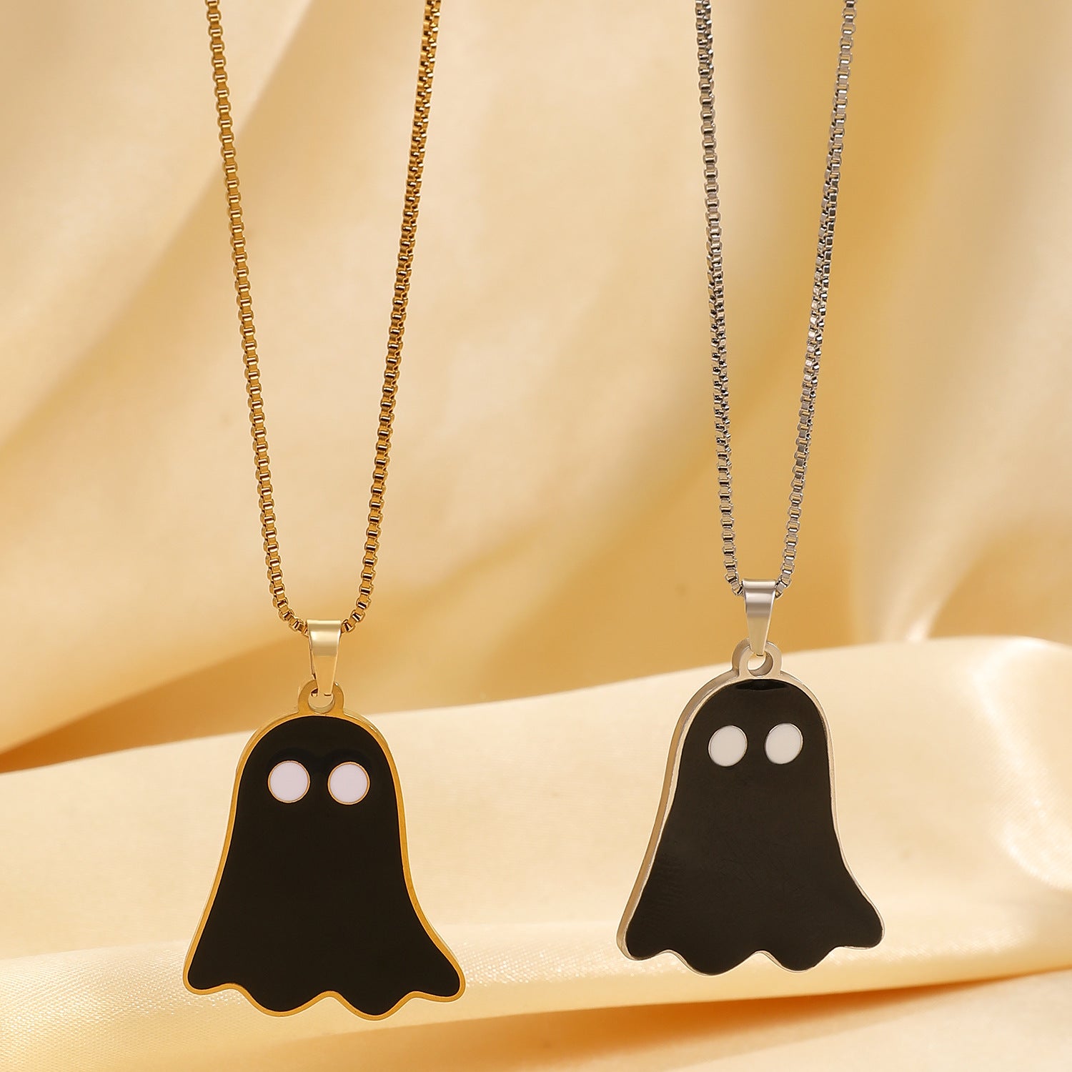 Wholesale Stainless Steel  Ghost Pendant Necklace for Couples Trendy Jewelry Accessory