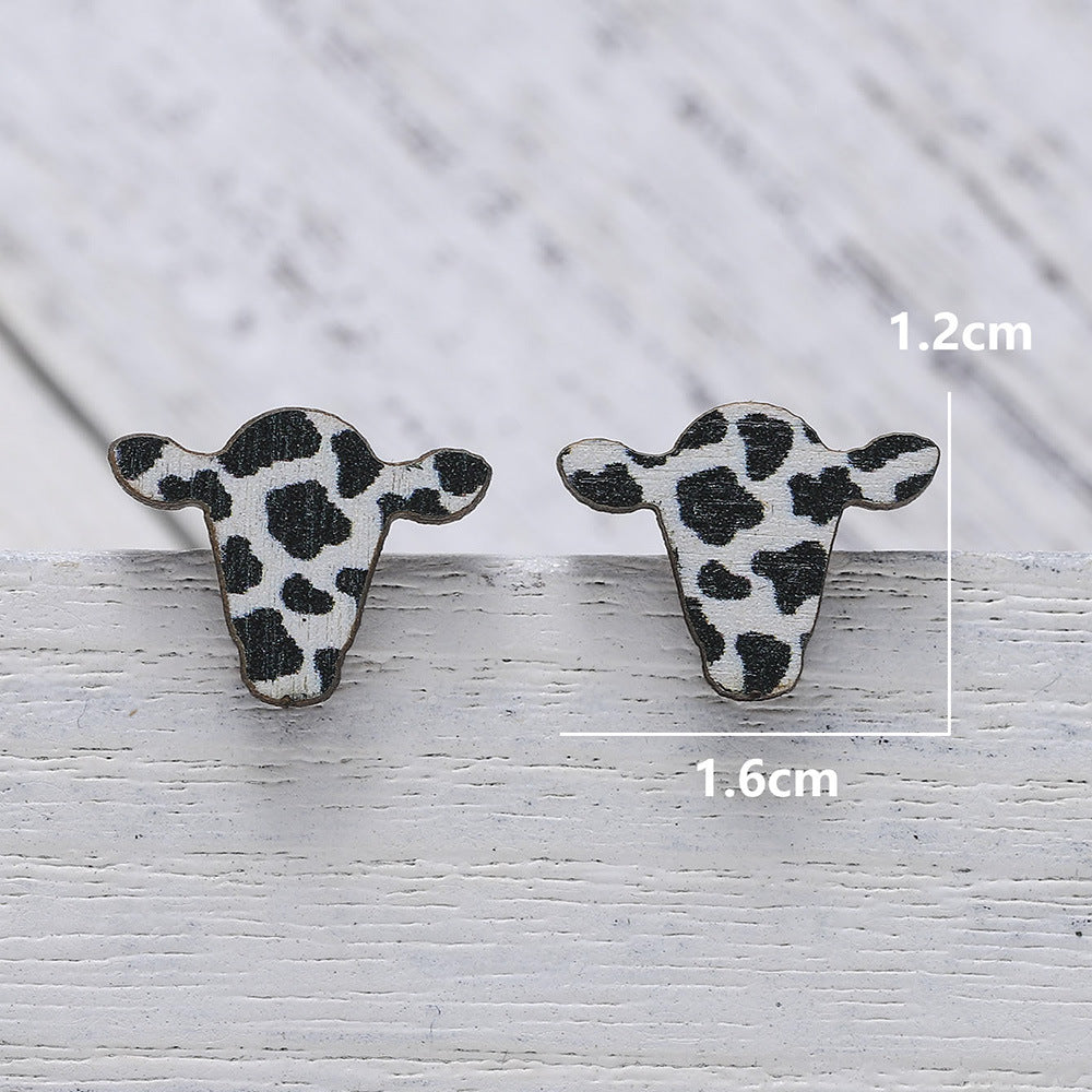 Wholesale western cowboy jewelry dairy love heart earrings