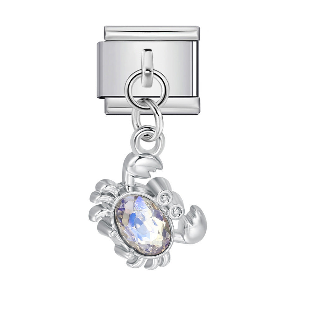 Wholesale Italian Charm Bracelet 9mm DIY Cute silver pendant  Creative Stainless Steel Composable Bracelet