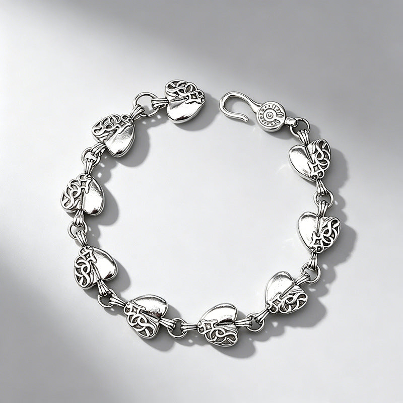Wholesale Retro Love Heart Bracelet - Stylish Unisex Fashion Accessory for Gift or Boutique Resale