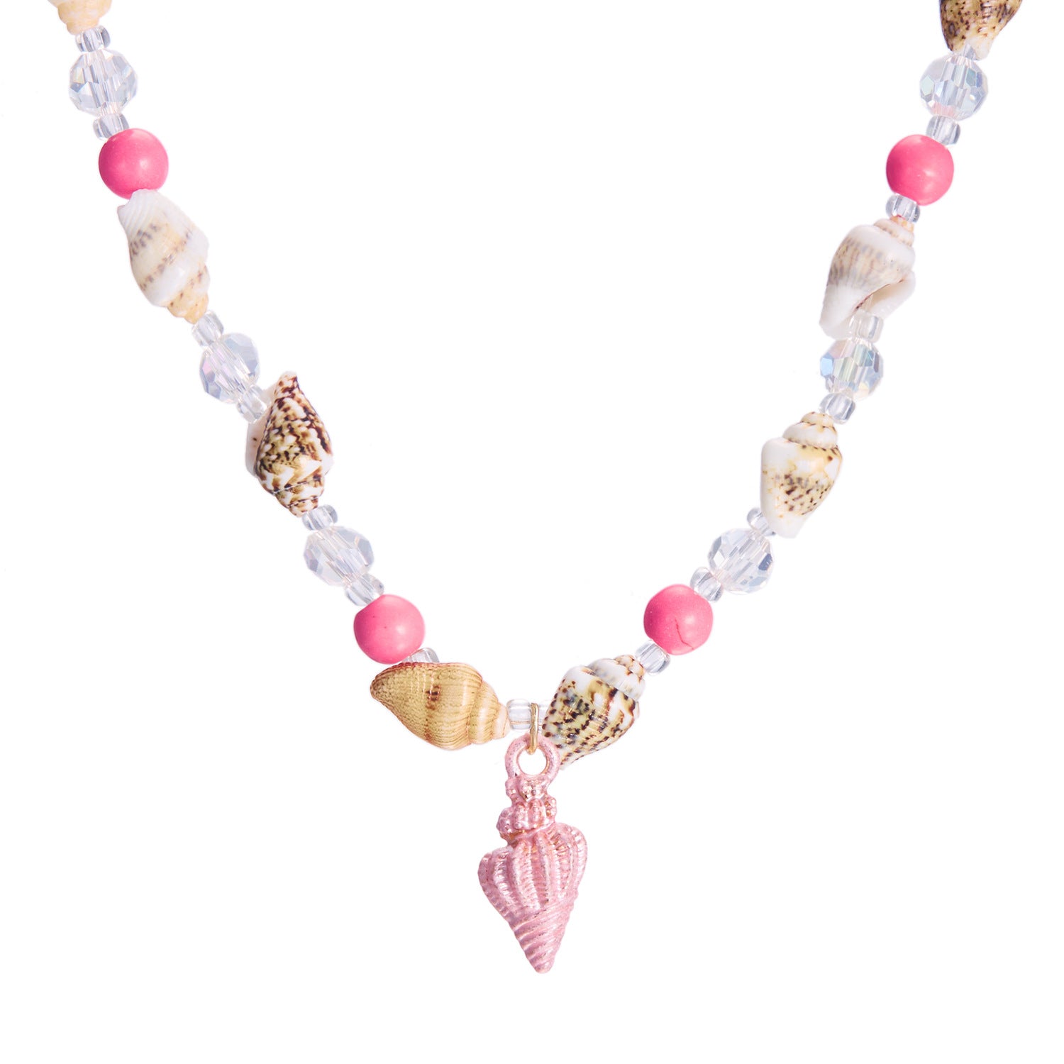Wholesale  shell conch blue rice beads necklace