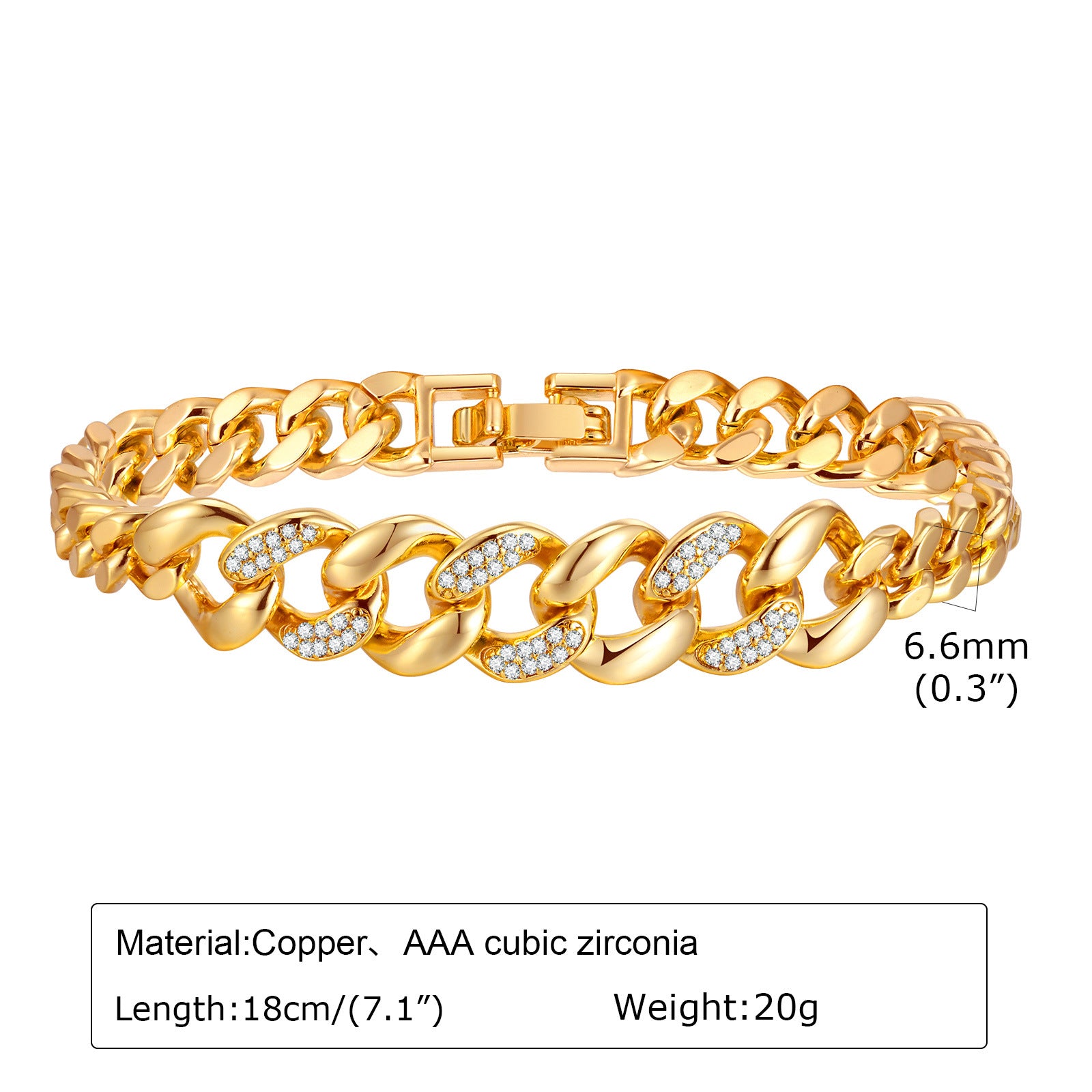 Wholesale Copper Zircon Leaf Infinity Heart Shape Gold Bracelet ACC-BT-HuaLanXin002