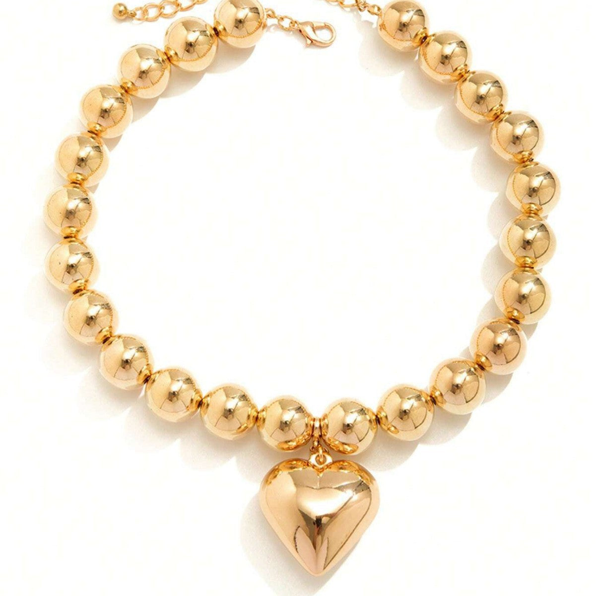 Wholesale exaggerated beaded heart pendant necklace