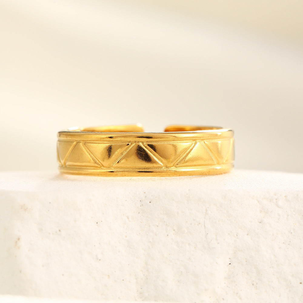 Wholesale Stainless Steel  Irregular Ring Line Ring Hollow Rings  ACC-RS-TaiMei006