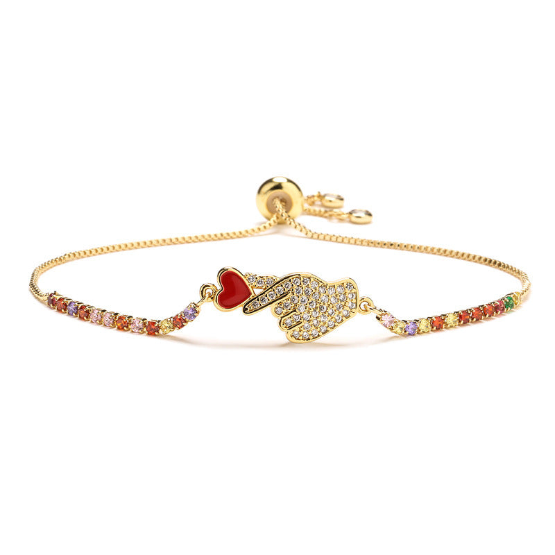 Wholesale Micropaved Zircon Love Bracelet Geometric Zircon Bracelet ACC-BT-Changx009