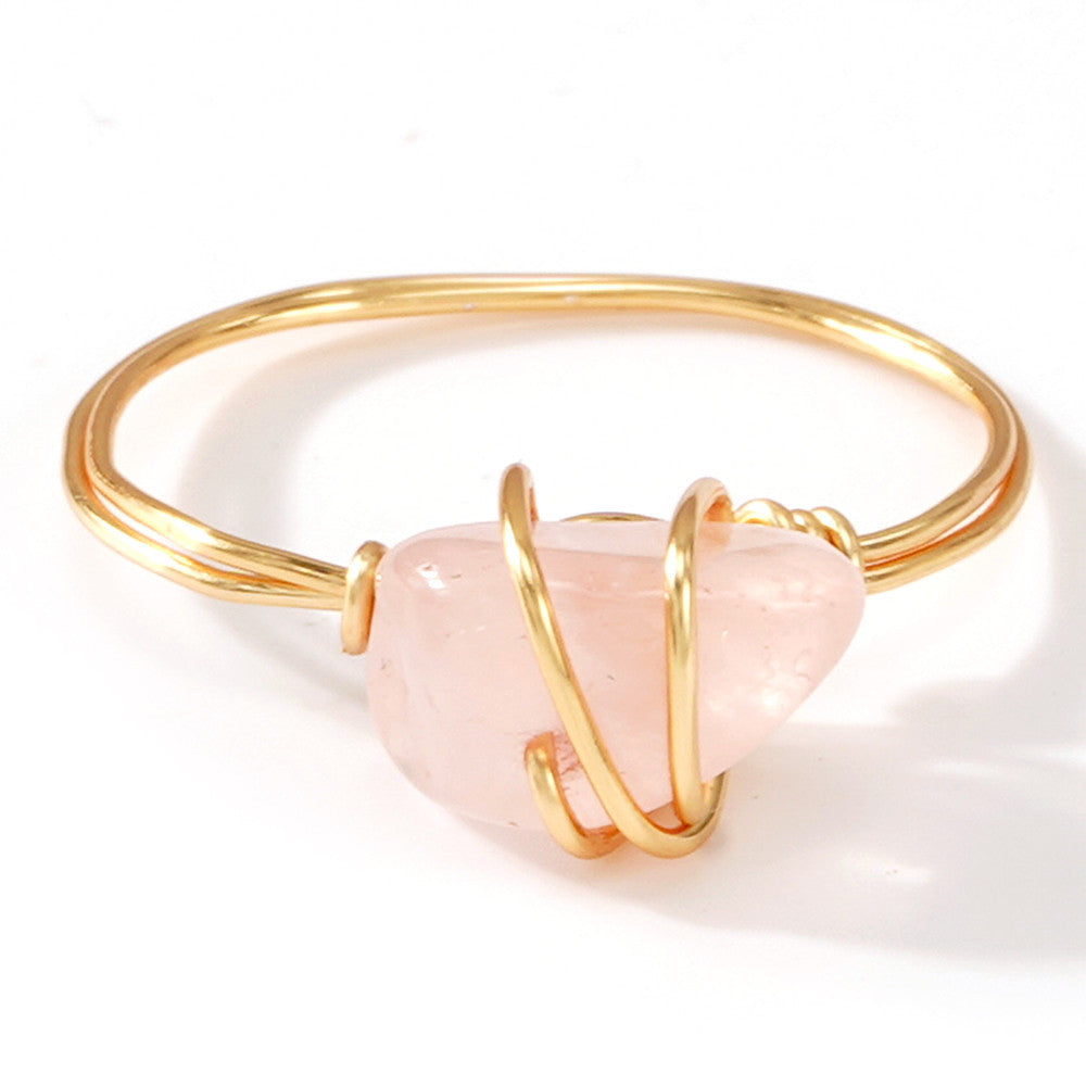 Wholesale Natural Stone Ring Light Luxury Elegant Niche Design Jewelry Accessory Gift