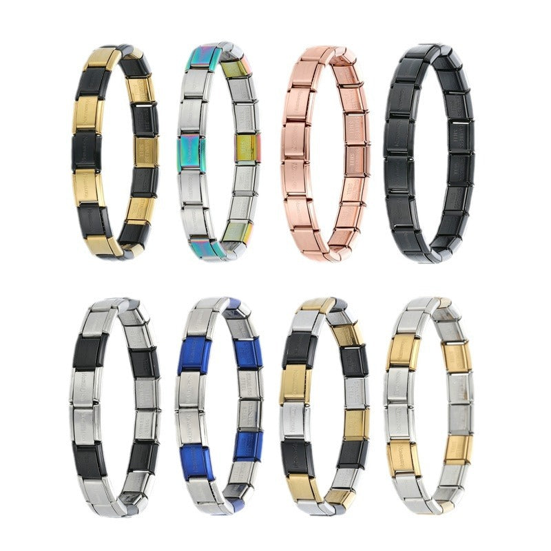 Wholesale Connector module rose gold DIY personality fashion module embroidered steel bracelet handmade bracelet bracelet