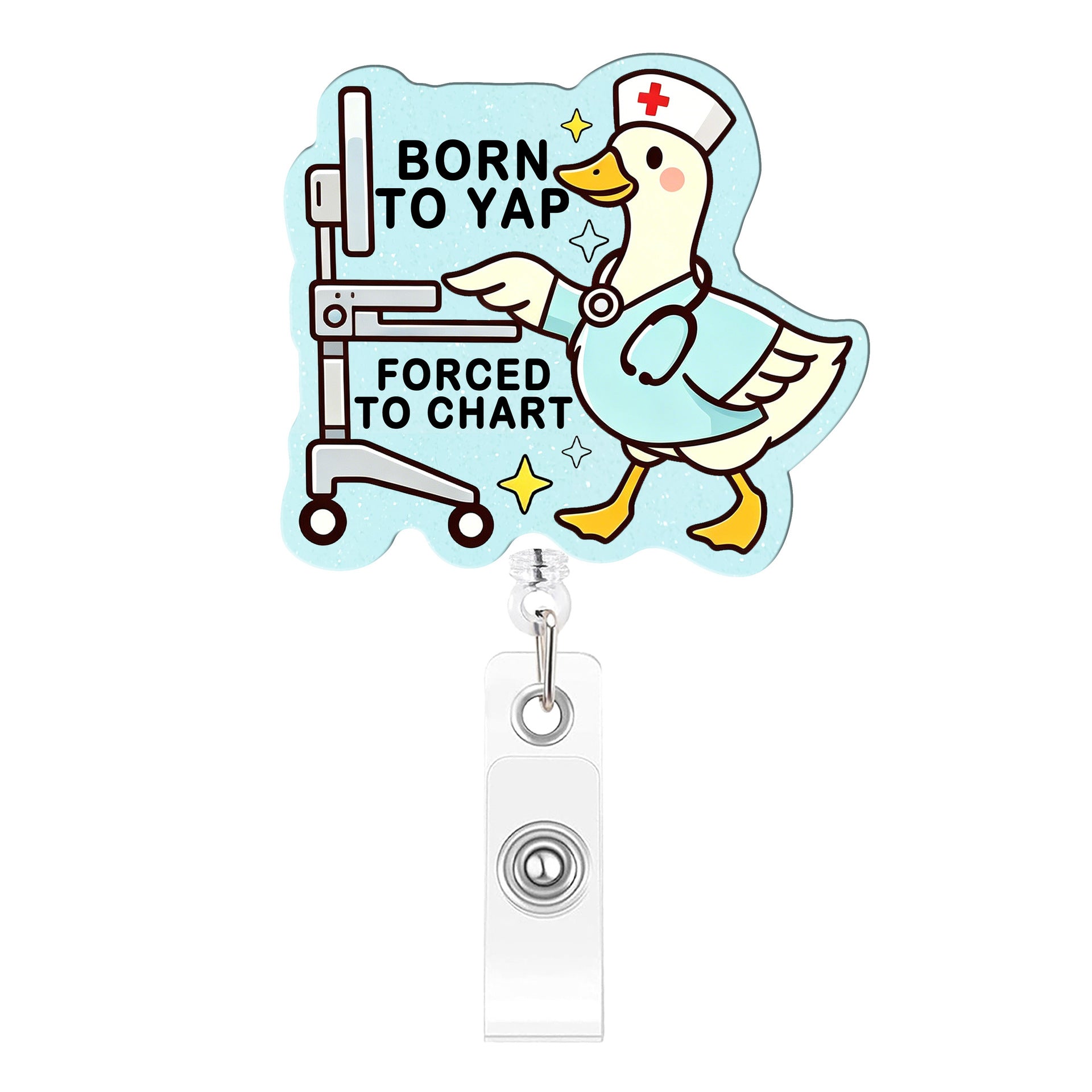 Wholesale Plastic Retractable Badge Reel Funny Duck Design For Nurses Medical Students Gift