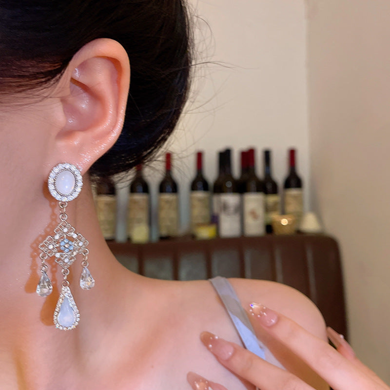 Wholesale Super Flash Water Drop Zircon Earrings