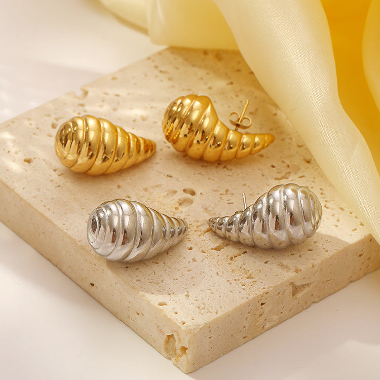 Wholesale  Stainless Steel water drop earrings hollow earrings