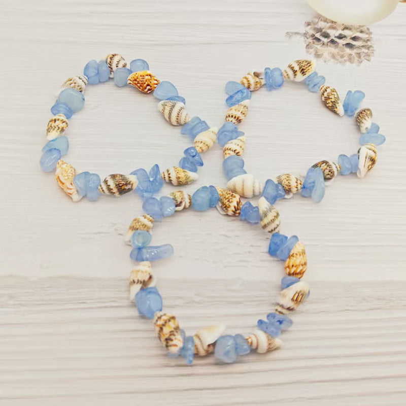 Wholesale Natural Stone Shell Bead Bracelet Quartz Amethyst Strawberry Crystal Gift