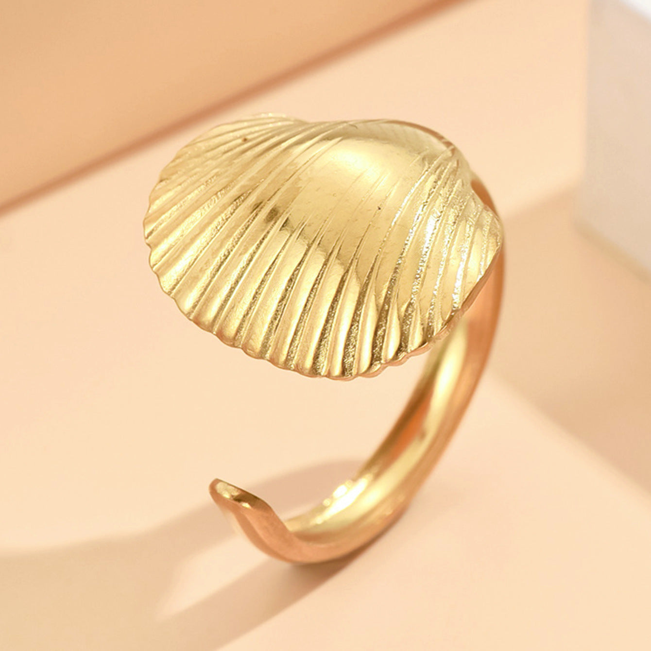 Wholesale Holiday Style Shell Starfish Open Adjustable Stainless Steel Ring ACC-RS-MiYi003