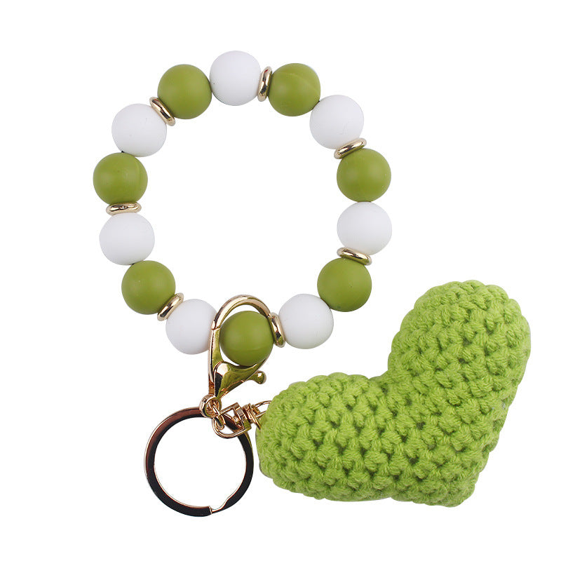 Wholesale Cartoon Love Wool Silicone Beaded Wrist Keychain ACC-KC-GuangTian050
