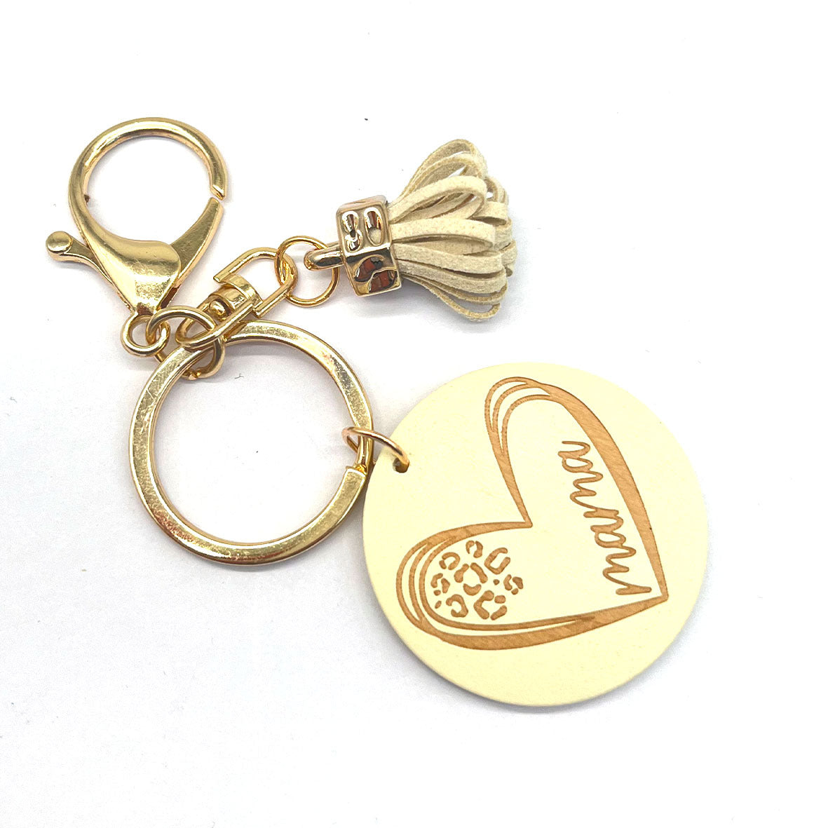 Wholesale MAMA Colorful Wooden Sign Tassel Keychain Mother's Day ACC-KC-TuoYi003