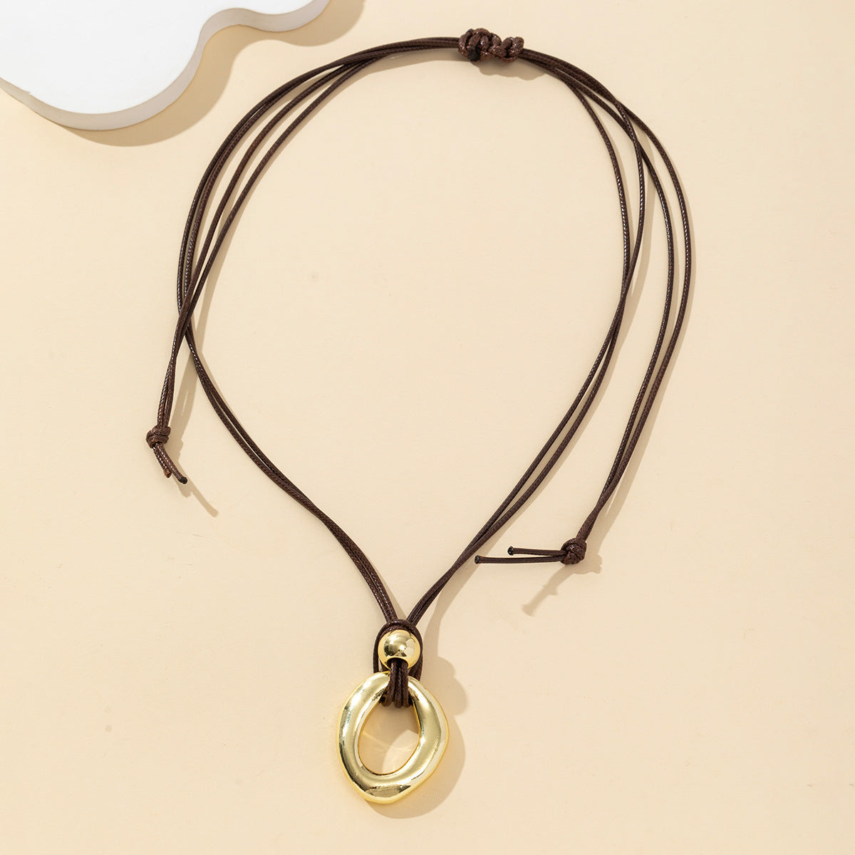 Wholesale  Personality Design Sense Irregular Circle Pendant Necklace