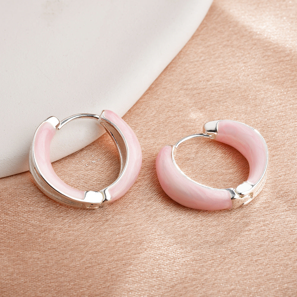 Wholesale Colorful glaze drop circle earrings