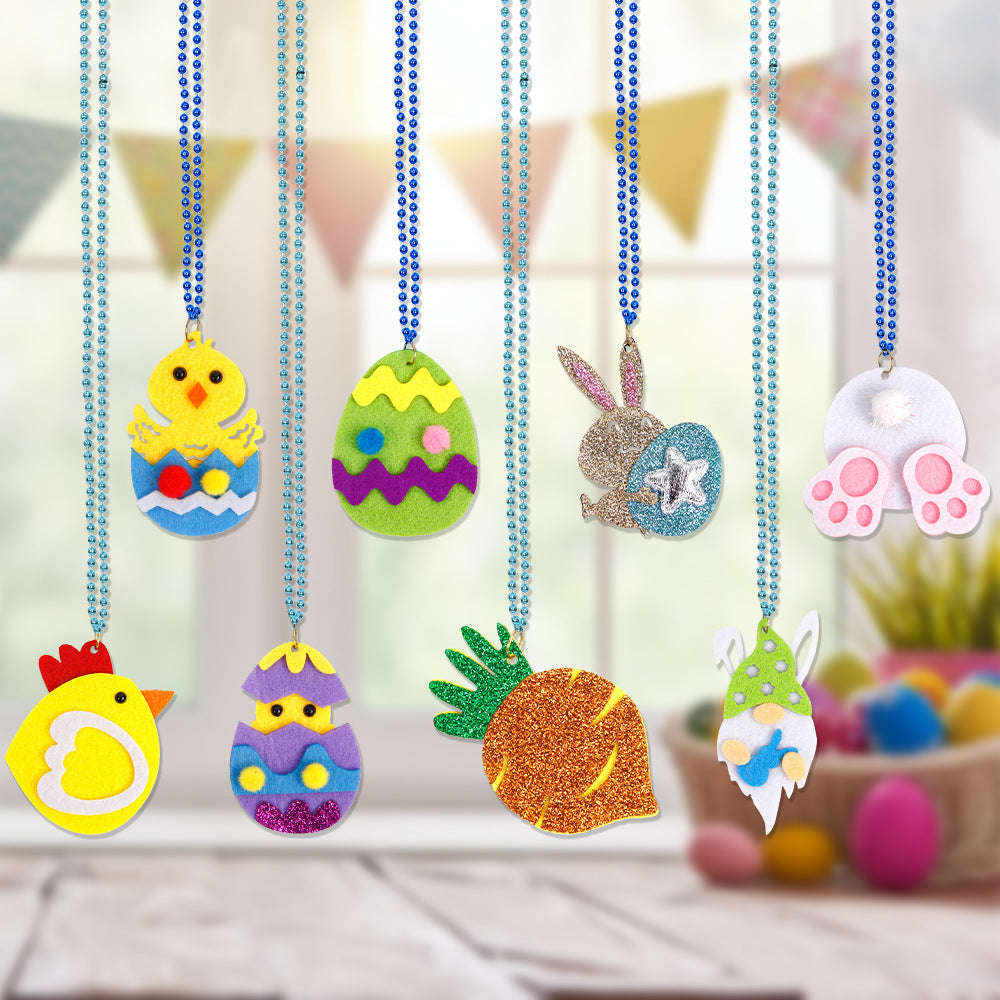 Wholesale  Easter necklace Spring family party photo decorations rabbit egg party electroplating bead chain