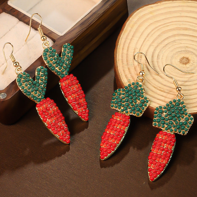 Wholesale Easter Beaded Carrot Earrings