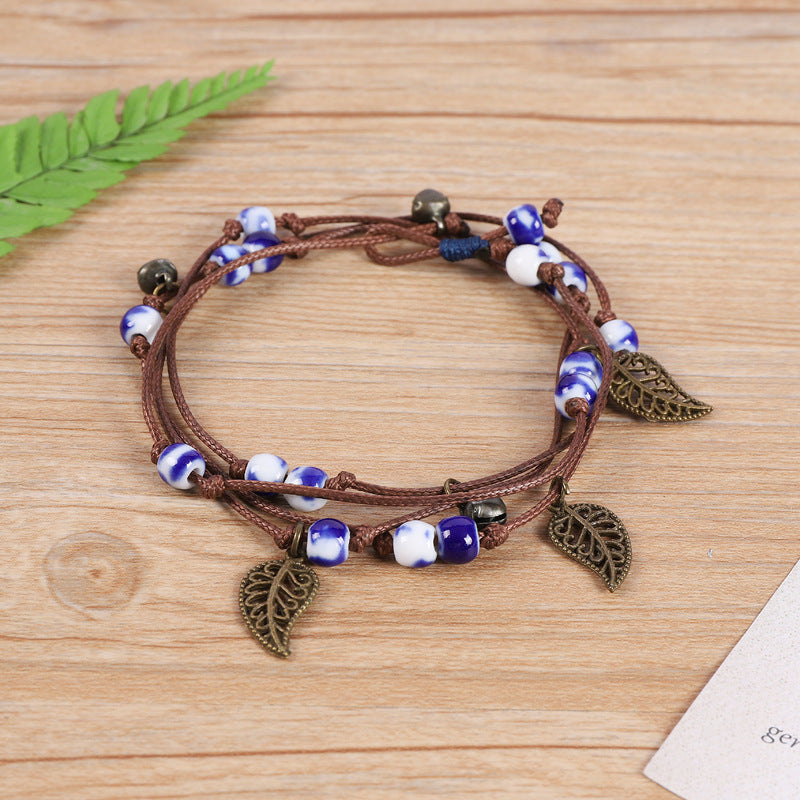 Wholesale Vintage Bohemian Forest Style Ceramic Bracelet Multi-circle Bracelet Layered Bracelet Set ACC-BT-Luox001