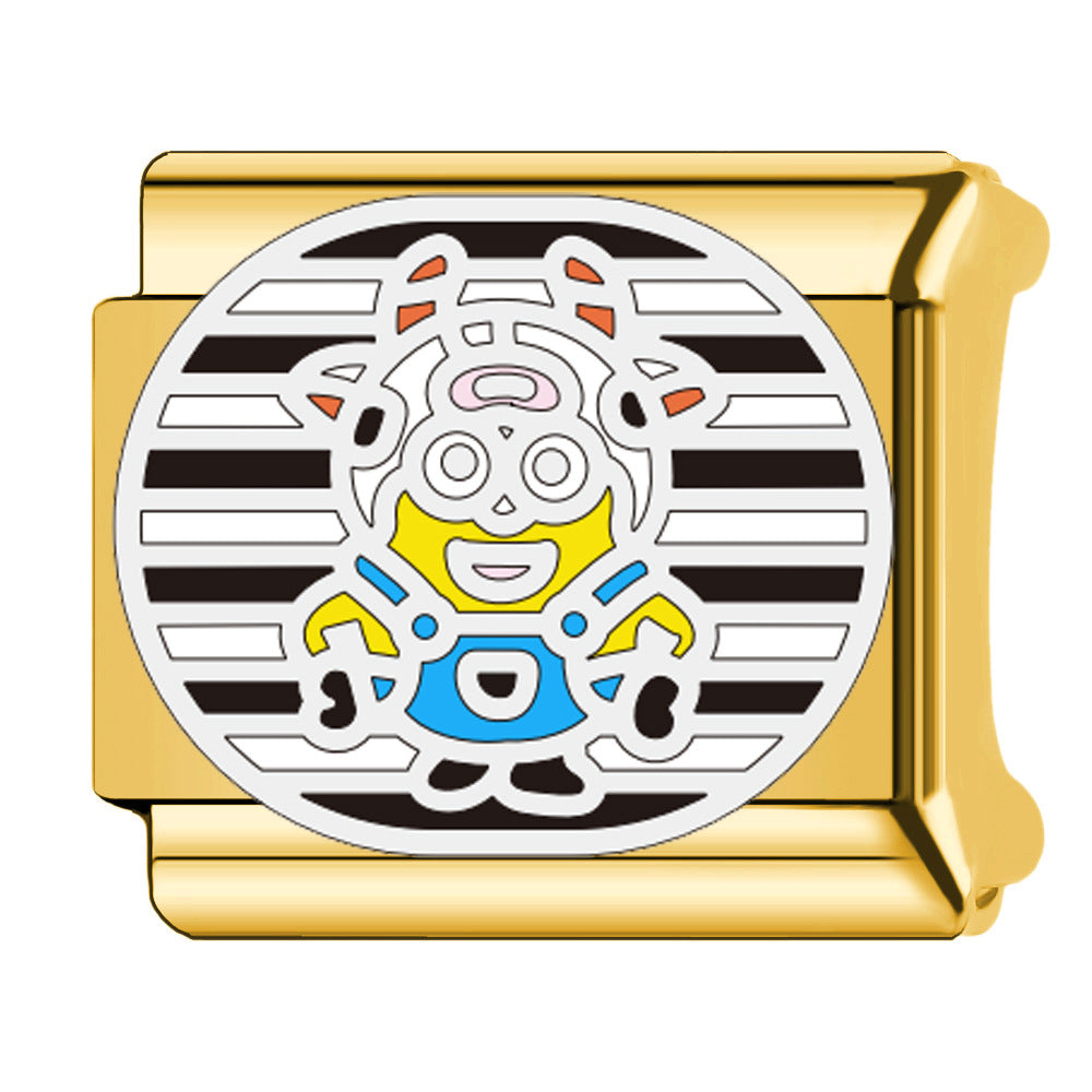 Wholesale Italian Charm Bracelet 9mm DIY  cartoon zodiac Minions elastic Creative Stainless Steel Composable Bracelet