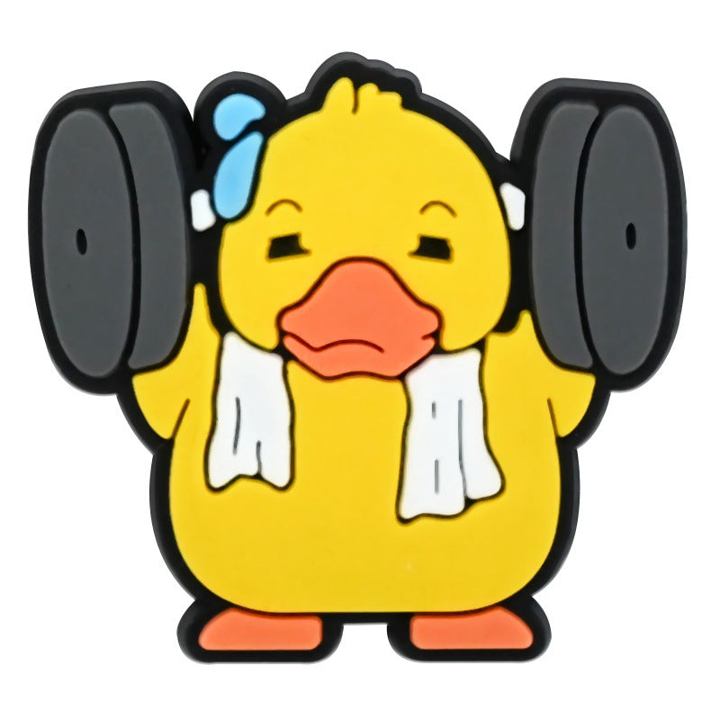 Wholesale Random 100pcs Cute Little Yellow Duck  PVC Soft Rubber Shoe Buckle Decoration