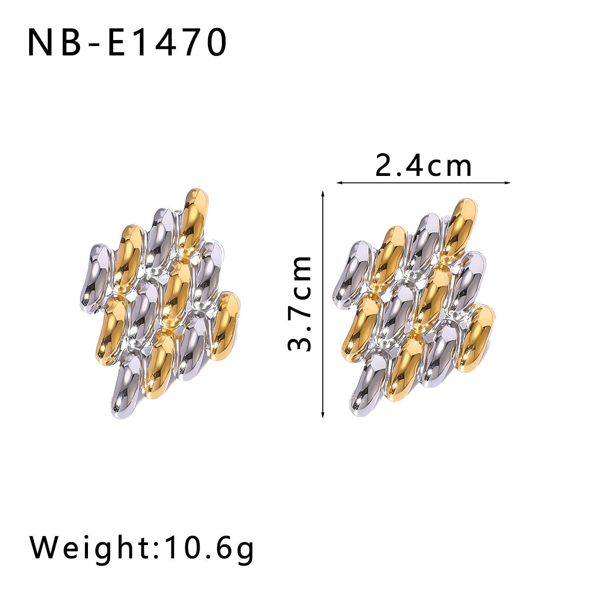 Großhandel Goldstahl gemischte Farbe Textur Edelstahl Ohrringe Anzug