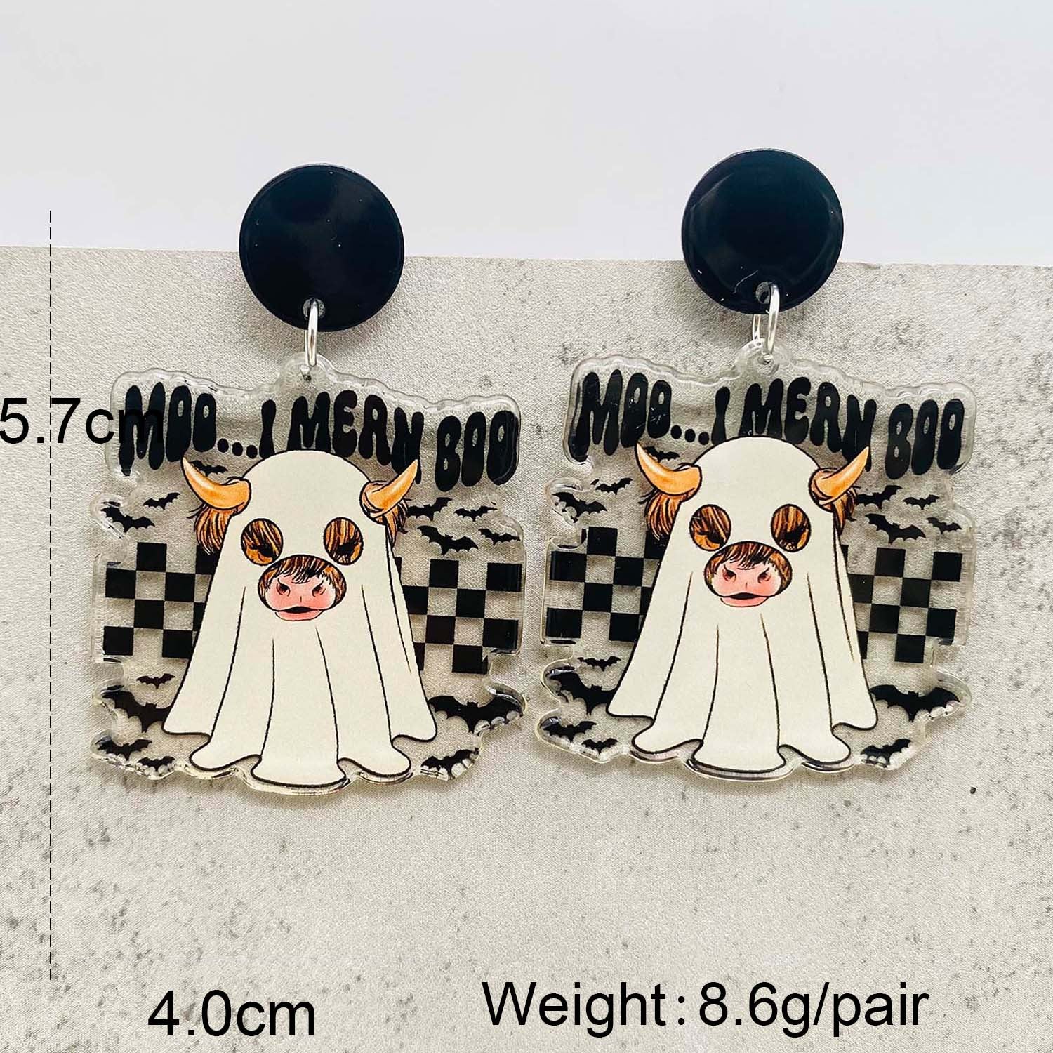 Wholesale Halloween Western Style Cowboy Ghost Acrylic Earrings ACC-ES-ChenY021