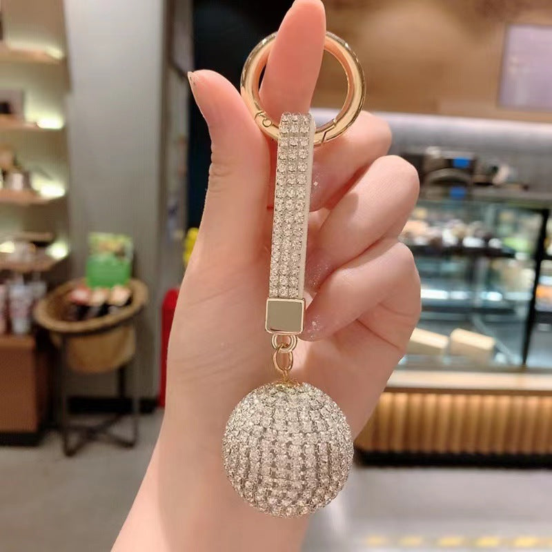Wholesale Rhinestone Ball Keychain Mixed Purple Sparkly Car Key Accessory Bag Charm Boutique Resale Gift
