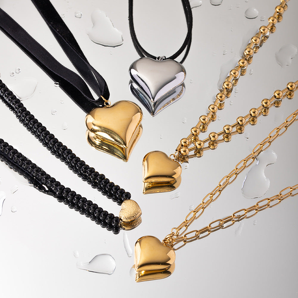 Wholesale Heart Series Vintage Love Necklace Stainless Steel ACC-NE-Wanx002