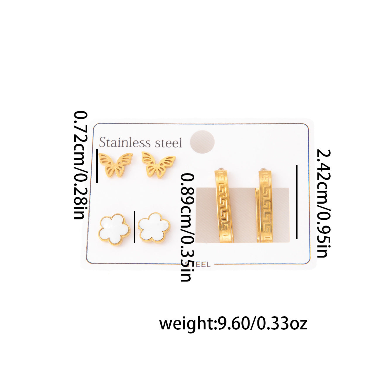 Wholesale Stylish Titanium Steel Love Earrings Set Fashion Jewelry for Party Wear