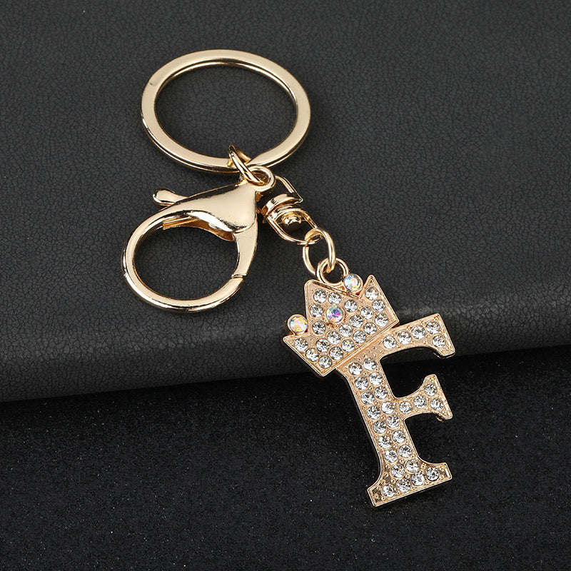 Wholesale  English letters encrusted diamond keychain