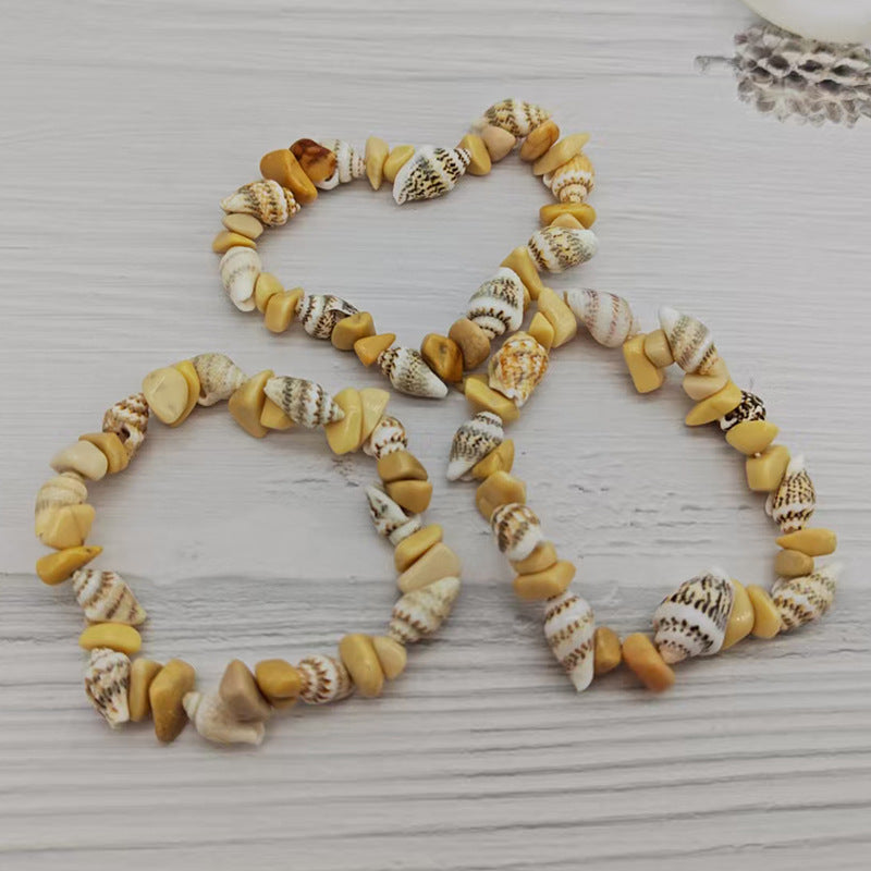 Wholesale Natural Stone Shell Bead Bracelet Quartz Amethyst Strawberry Crystal Gift