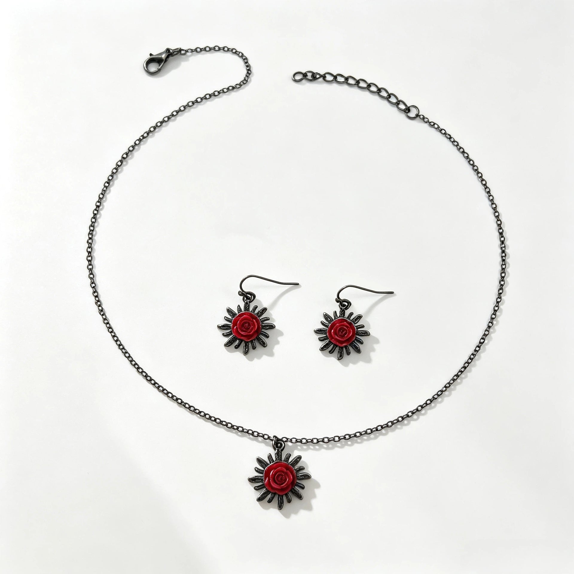 Wholesale Zinc Alloy Electroplated Gothic  Necklace Earrings Set Trendy Jewelry Accessory Gift Boutique Resale