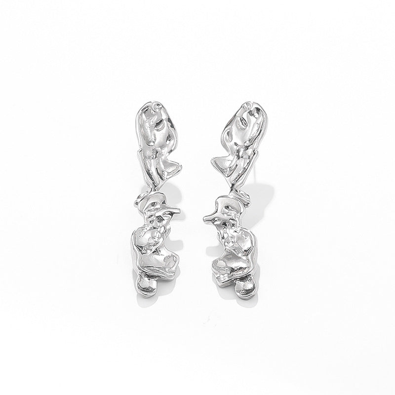 Wholesale Metal irregular splicing geometric jewelry set,  women' s alloy necklace,  earrings,  and bracelet