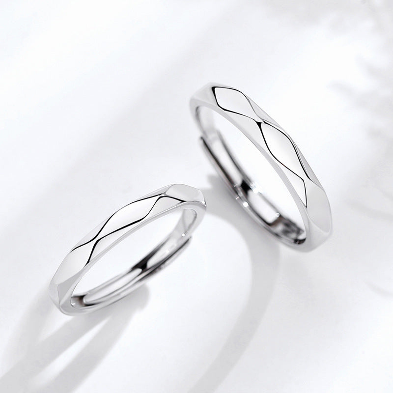 Wholesale Silver Plated Couple Adjustable Open Rings ACC-RS-Nisen004